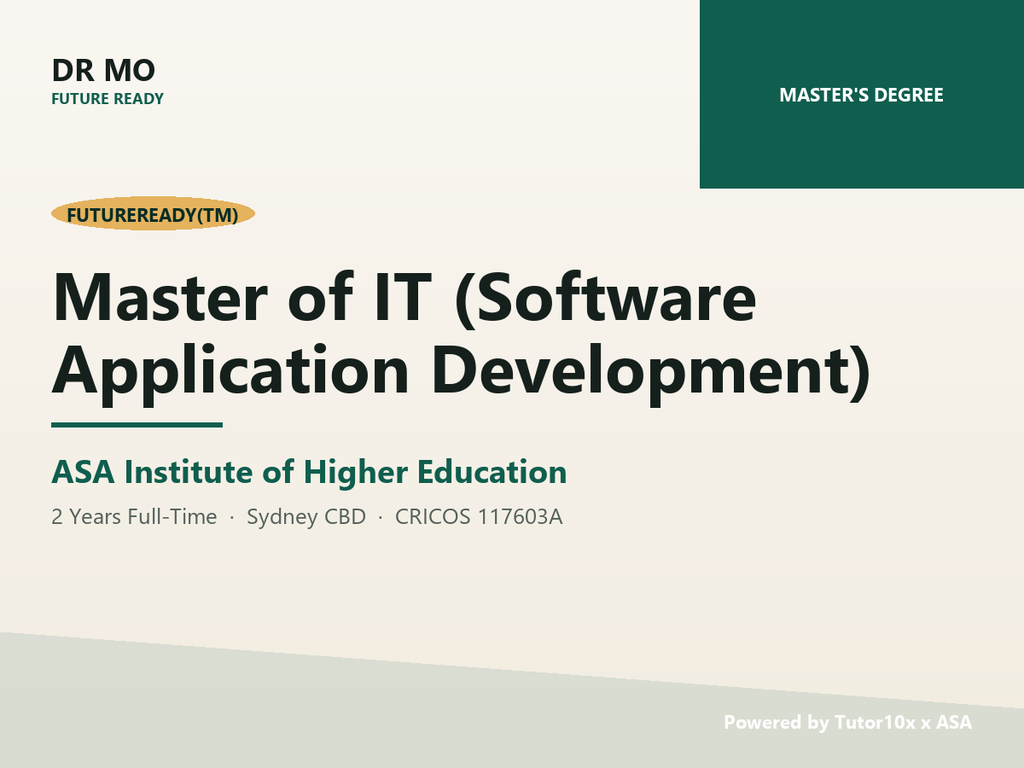 [ASA-MASTER-OF-IT-(SOFTWARE-APPLICA] Master of IT (Software Application Development)
