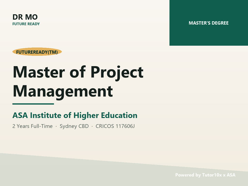 [ASA-MASTER-OF-PROJECT-MANAGEMENT] Master of Project Management